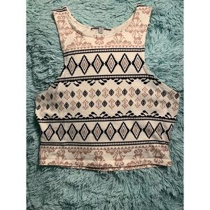 Charolette Russe Aztec Print Racerback Crop Top